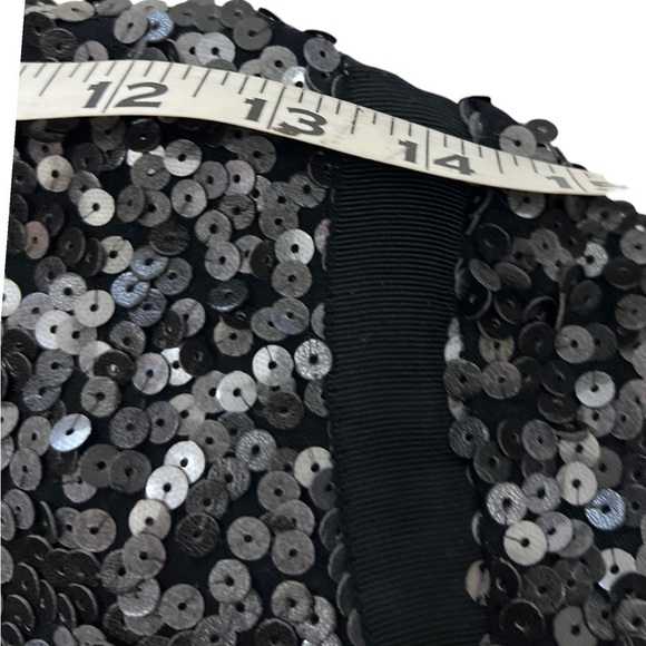 Rachel Zoe Open Front Sequin Jacket Chain Trim Pockets Size P - Picture 9 of 13